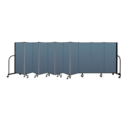 Screenflex Portable Room Divider 11 Panel, 5'H x 20'5"L, Fabric Color: Blue