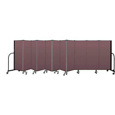 Screenflex Portable Room Divider 11 Panel, 5'H x 20'5"L, Fabric Color: Mauve