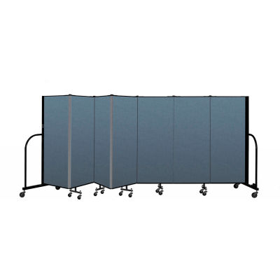 Screenflex Portable Room Divider 7 Panel , 5'H x 13'1"L, Fabric Color: Blue
