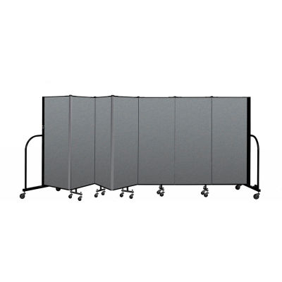 Screenflex Portable Room Divider 7 Panel, 5'H x 13'1"W, Fabric Color: Gray