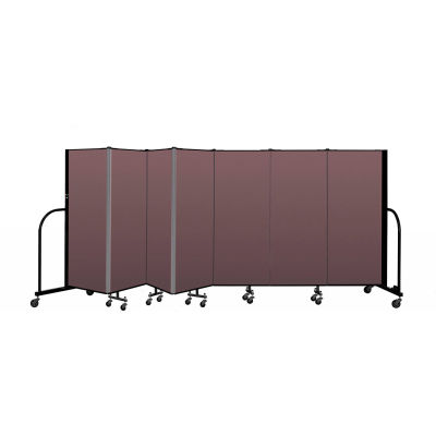 Screenflex Portable Room Divider 7 Panel, 5'H x 13'1"L, Fabric Color: Mauve