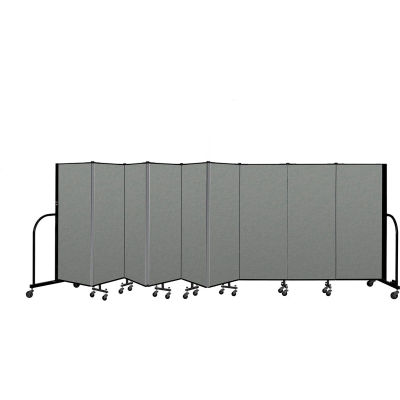 Screenflex Portable Room Divider 9 Panel, 5'H x 16'9"L, Fabric Color: Gray