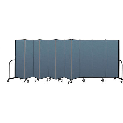 Screenflex Portable Room Divider 11 Panel, 6'H x 20'5"L, Fabric Color: Blue