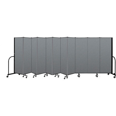 Screenflex Portable Room Divider 11 Panel, 6'H x 20'5"W, Fabric Color: Gray