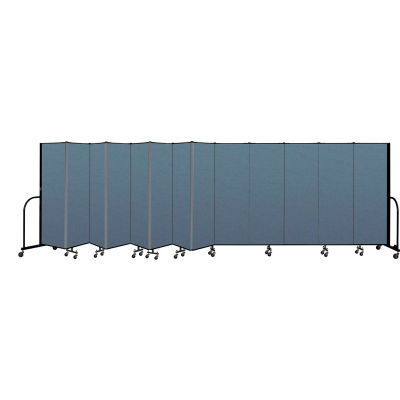 Screenflex Portable Room Divider 13 Panel, 6'H x 24'1"W, Fabric Color: Blue
