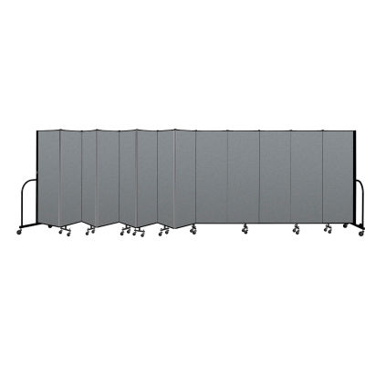 Screenflex Portable Room Divider 13 Panel, 6'H x 24'1"W, Fabric Color: Gray