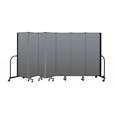 Screenflex Portable Room Divider 7 Panel, 6'H x 13'1"L, Fabric Color: Gray