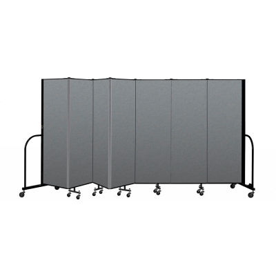 Screenflex Portable Room Divider 7 Panel, 6'H x 13'1"W, Couleur du tissu: Gris