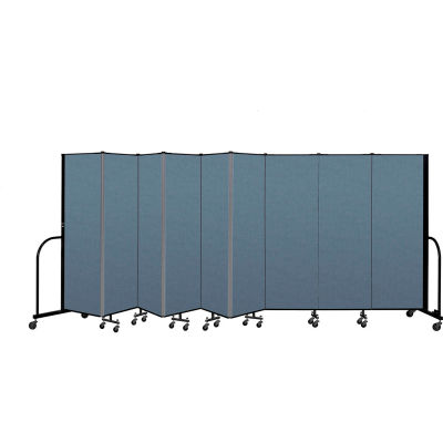 Screenflex Portable Room Divider 9 Panel, 6'H x 16'9"L, Fabric Color: Blue