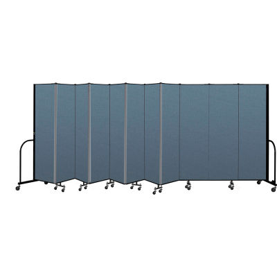 Screenflex Portable Room Divider 11 Panel, 6'8"H x 20'5"L, Fabric Color: Blue