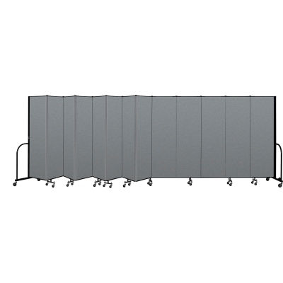 Screenflex Portable Room Divider 13 Panel, 6'8"H x 24'1"L, Fabric Color: Gray
