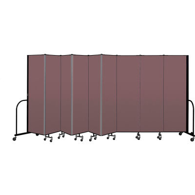 Screenflex Portable Room Divider 9 Panel, 6'8"H x 16'9"L, Fabric Color: Mauve
