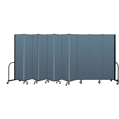 Screenflex Portable Room Divider 11 Panel, 7'4"H x 20'5"W, Fabric Color: Blue