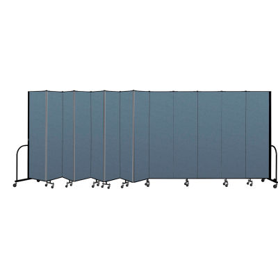 Screenflex Portable Room Divider 13 Panel, 7'4"H x 24'1"W, Fabric Color: Blue