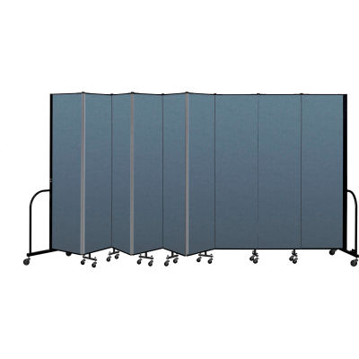 Screenflex Portable Room Divider 9 Panel, 7'4"H x 16'9"W, Couleur du tissu: Bleu