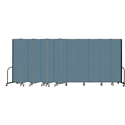 Screenflex Portable Room Divider 13 Panel, 8'H x 24'1"W, Fabric Color: Blue