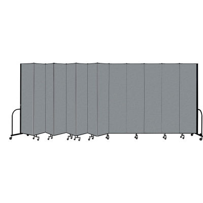 Screenflex Portable Room Divider 13 Panel, 8'H x 24'1"W, Couleur du tissu: Gris