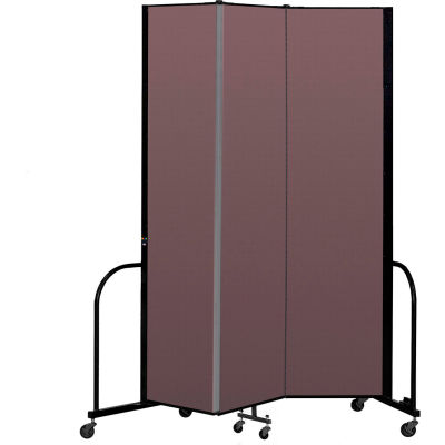 Screenflex Portable Room Divider 3 Panel, 8'H x 5'9"L, Fabric Color: Mauve