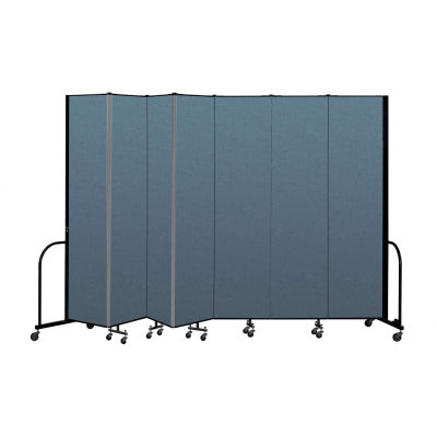 Screenflex Portable Room Divider 7 Panel, 8'H x 13'1"L, Fabric Color: Blue