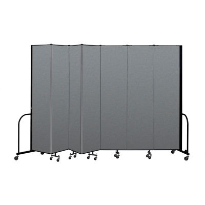 Screenflex Portable Room Divider 7 Panel, 8'H x 13'1"W, Couleur du tissu: Gris