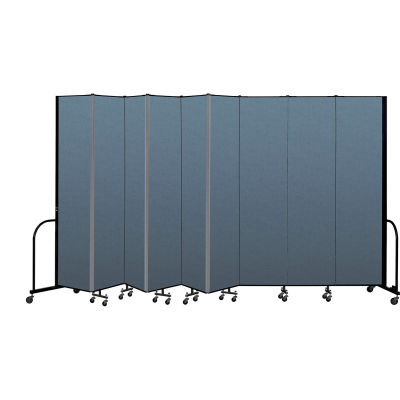 Screenflex Portable Room Divider 9 Panel, 8'H x 16'9"L, Fabric Color: Blue