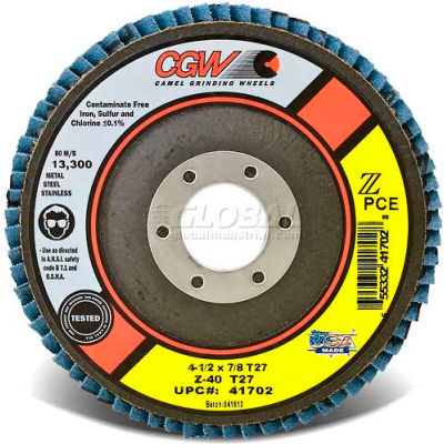 CGW abrasifs 41702 Rabat abrasif disque 4-1/2 "x 7/8" 40 Grit Zirconia - Qté par paquet : 10