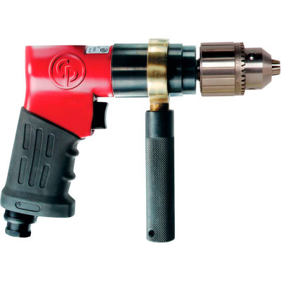 Chicago Pneumatic Réversible Pistol Grip Air Drill, Jacobs Industrial, 1/2 » Chuck, 840 RPM