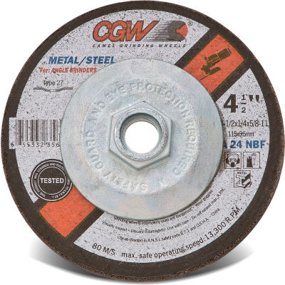 CGW abrasifs 35623 meule 4-1 "x 2/1/4" x 5/8 - Oxyde d’Aluminium de type 11 27 24 Grit - Qté par paquet : 10