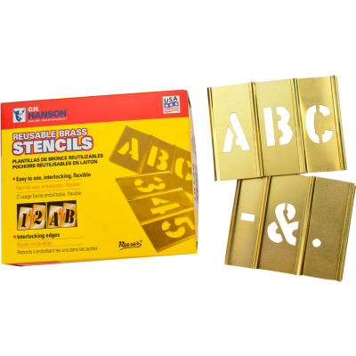 3/4" brass emboîtement Stencil Letters, 33 pces