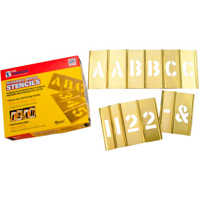 1" Brass Interlocking Stencil Letters and Numbers, 77 ...