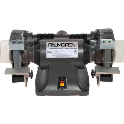 Palmgren 9682082 Bench 3 Phase meuleuse W/roue gardes & Ports de collecte de poussière, roue DiaV 8"