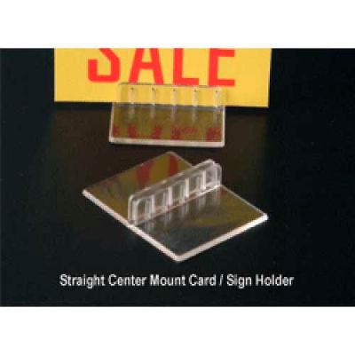 Droite Centre Mont signe/porte-cartes, 2" W X 1-9/16" L, styrène cristalline - Qté par paquet : 100