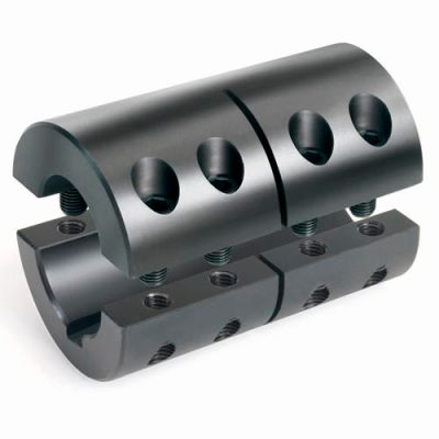 Two-Piece Clamping Couplings Recessed Screw w/Keyway, 1-1/4", Black Oxide Steel