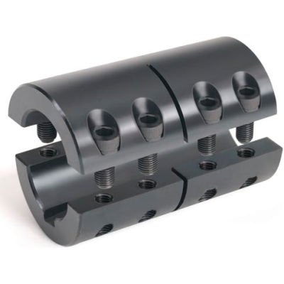 2-Piece Industry Standard Clamping Couplings w/Keyway, 1", Black Oxide Steel