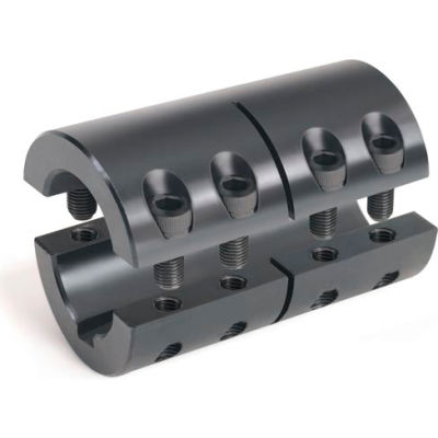Metric Two-PieceStandard Clamping Couplings w/Keyway, 25mm, Black Oxide Steel