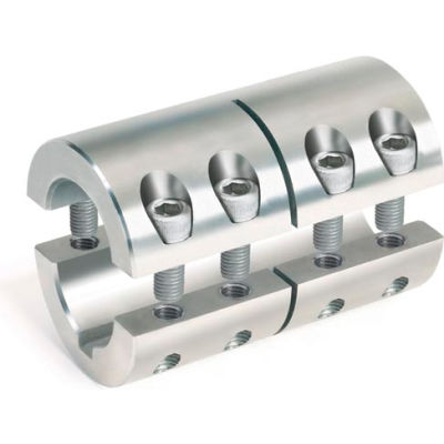 Metric Two-Piece Standard Clamping Couplings w/Keyway, 35mm, Stainless Steel