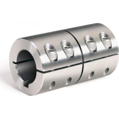 One-Piece Industry Standard Clamping Couplings w/Keyway, 3/8", Stainless Steel