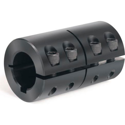 One-Piece Industry Standard Clamping Couplings w/Keyway, 1", Black Oxide Steel