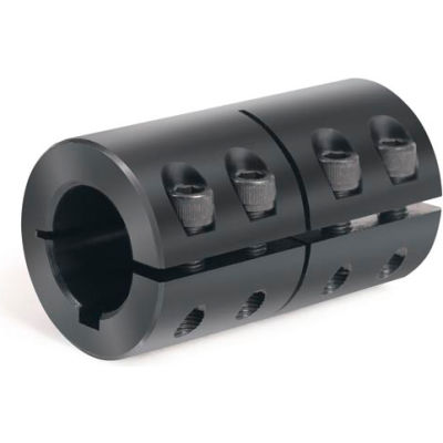 Metric One-Piece Standard Clamping Couplings w/Keyway, 40mm, Black Oxide Steel