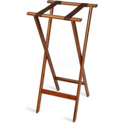 Tray Stand, Extra Tall, Wood, Bottom Strap only, Brown Straps, (Single Pack)