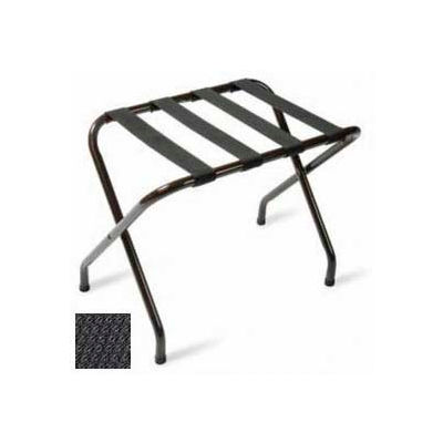 Flat Top Black Luggage Rack with Black Straps, 1 Pack