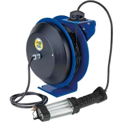 Coxreels EZ-PC13-5016-D Safety Spring Rewind Power Cord Reel: Fluor Angle  Light 50' Cord 16AWG