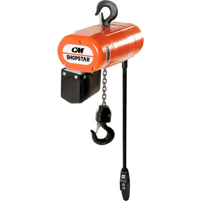 CM® ShopStar 300 Lb Electric Chain Hoist, 10' Lift, 16 FPM, 110V