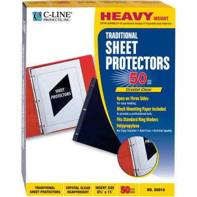 C-Line produits traditionnels polypropylène feuille Protector, poids lourd, 11 x 8 1/2, 50/BX