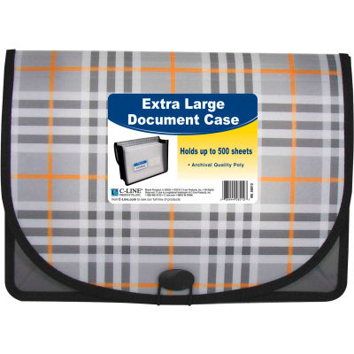 Produits C-Line Boîtier de document extra large, Plaid, 12 cas de document/ensemble