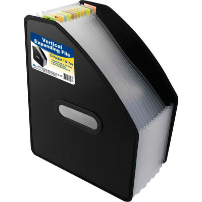 C-Line Products 13-Pocket Vertical Expanding File, Letter Size, Black