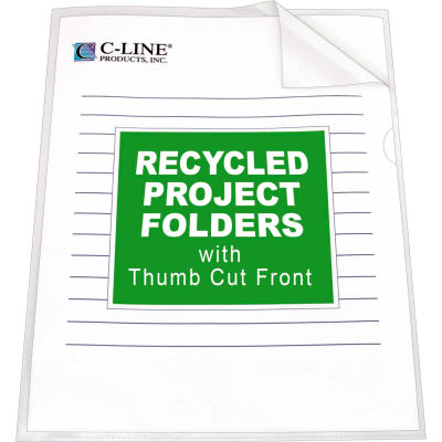 C-Line produits recyclés des dossiers de projets, claire - Réduit l’éblouissement, 11 x 8 1/2, 25/BX