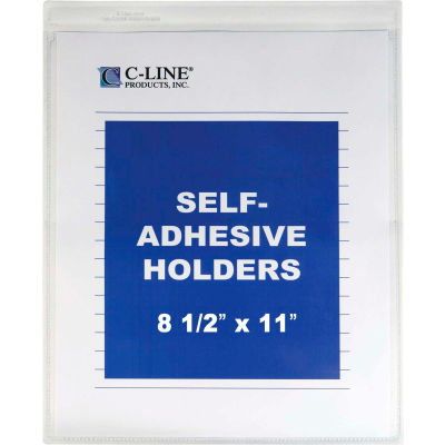 C-Line Products Self-Adhesive Shop Ticket Holder, 8 1/2 x 11, 50/BX