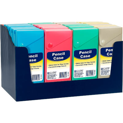 C-Line Products Slider Pencil Case, Assorted Tropic Tones Colors, 1/Each - Qté par paquet : 24