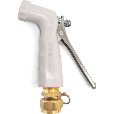 Sani-Lav® N2SW17 petit renforcées industrielles de pulvérisation buse w/pivotant tuyau adaptateur-blanc